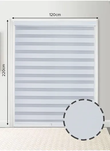 120x220cm Crease-Free Waterproof Full Blackout Polyester Fabric Roller Curtain - White