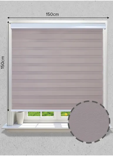 150x150cm High Shading Waterproof Polyester Fabric Roller Zebra Curtain For Kitchen, Living Room, Bathroom, Office &amp; Other Occasions - Rose Beige