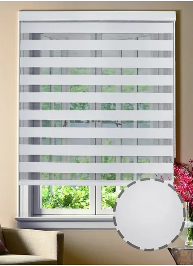 120x150cm Crease-Free Waterproof Full Blackout Polyester Fabric Roller Curtain - White