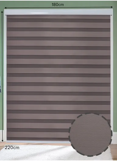 180x220cm Crease-Free Waterproof Full Blackout Polyester Fabric Roller Curtain - Coffee