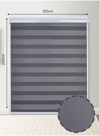 120x220cm Crease-Free Waterproof Full Blackout Polyester Fabric Roller Curtain - Dark Grey