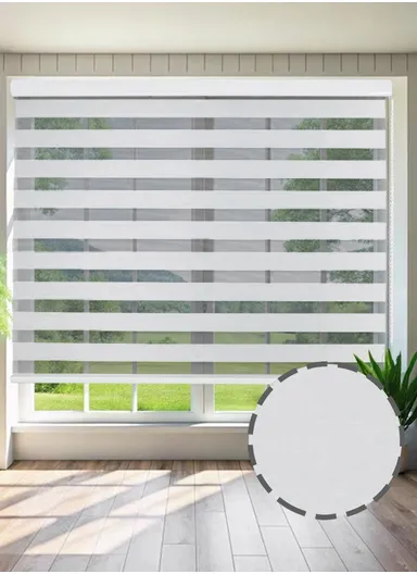 180x150cm Crease-Free Waterproof Full Blackout Polyester Fabric Roller Curtain - White