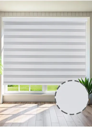 180x150cm Crease-Free Waterproof Full Blackout Polyester Fabric Roller Curtain - White