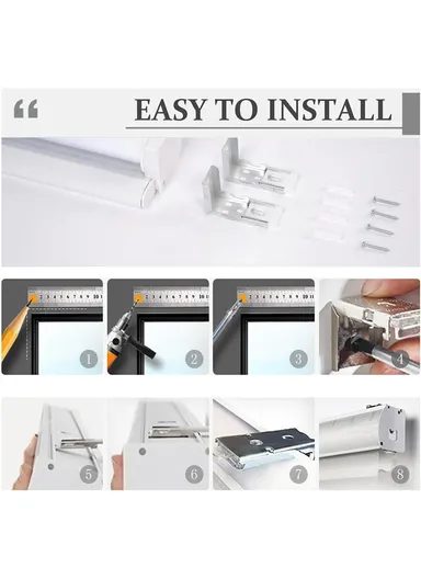 180x150cm Crease-Free Waterproof Full Blackout Polyester Fabric Roller Curtain - White