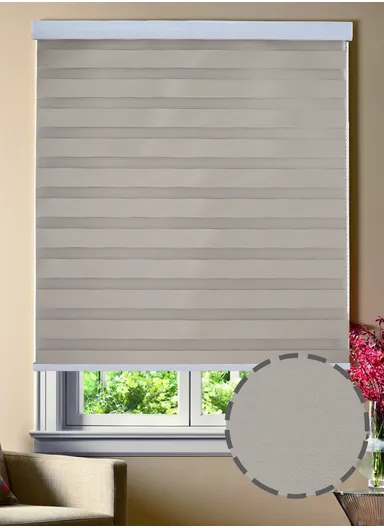120x150cm High Shading Waterproof Polyester Fabric Roller Zebra Curtain For Kitchen, Living Room, Bathroom, Office &amp; Other Occasions - Beige
