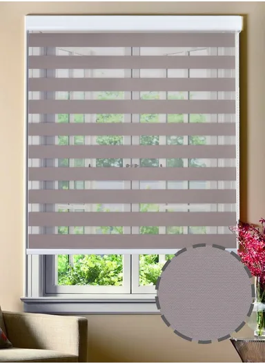 120x150cm High Shading Waterproof Polyester Fabric Roller Zebra Curtain For Kitchen, Living Room, Bathroom, Office &amp; Other Occasions - Rose Beige