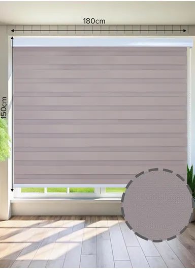 180x150cm High Shading Waterproof Polyester Fabric Roller Zebra Curtain For Kitchen, Living Room, Bathroom, Office &amp; Other Occasions - Rose Beige