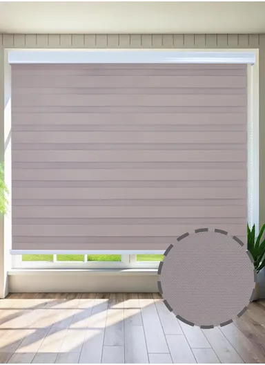 180x150cm High Shading Waterproof Polyester Fabric Roller Zebra Curtain For Kitchen, Living Room, Bathroom, Office &amp; Other Occasions - Rose Beige