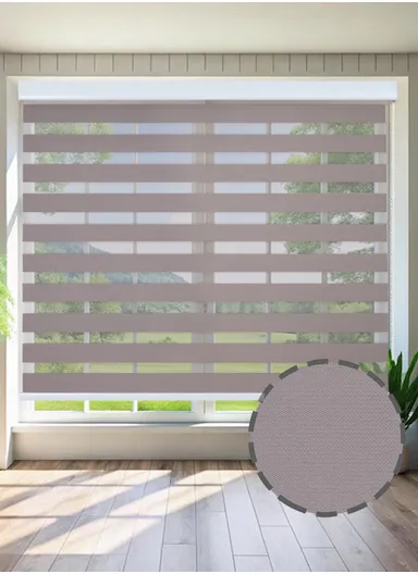 180x150cm High Shading Waterproof Polyester Fabric Roller Zebra Curtain For Kitchen, Living Room, Bathroom, Office &amp; Other Occasions - Rose Beige