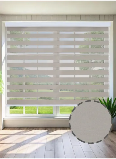 180x150cm High Shading Waterproof Polyester Fabric Roller Zebra Curtain For Kitchen, Living Room, Bathroom, Office &amp; Other Occasions - Beige