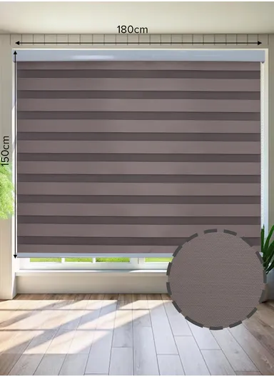 180x150cm Crease-Free Waterproof Full Blackout Polyester Fabric Roller Curtain - Coffee