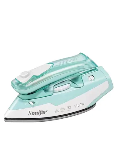 900-1100W Travel Electric Foldable Steam Iron with Ceramic Base &amp; Temperature Control SF-9054 - Turquoise