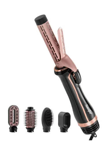 1000-1200W 6 In-1 Professional Hot Air Styler, Multi-Use Hair Styling Brush Comb with 5 Interchangeable Accessories SF-9628