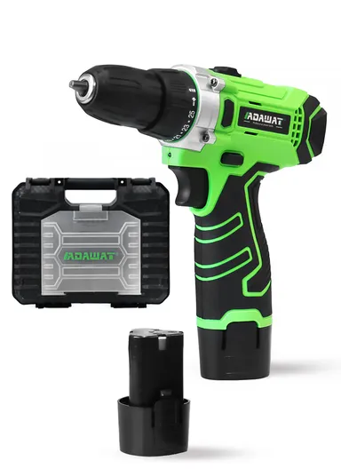 12V CORDLESS SCREWDRIVER DRILL MACHINE 10MM WITH 2 BATTERIES AD-12A