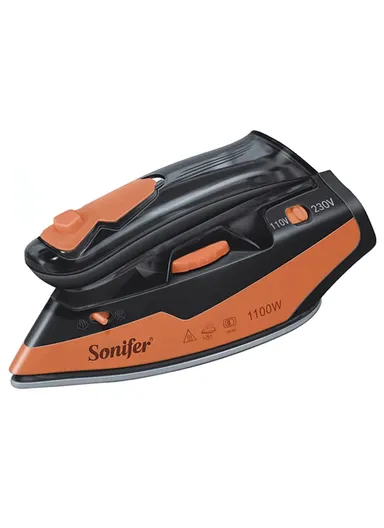 900-1100W Travel Electric Foldable Steam Iron with Ceramic Base &amp; Temperature Control SF-9054 - Orange 
