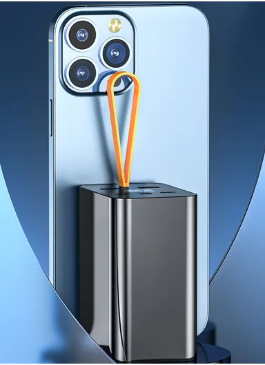 20000mAh 100W Slim Portable Super Fast Charging Power Bank Support Laptop Charging With 2 USB, 2 Type-C Ports, Digital Display &amp; lanyard PB3W100