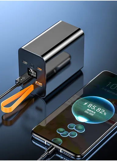 20000mAh 100W Slim Portable Super Fast Charging Power Bank Support Laptop Charging With 2 USB, 2 Type-C Ports, Digital Display &amp; lanyard PB3W100