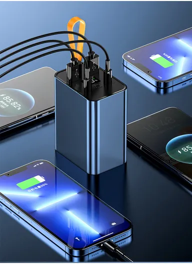 20000mAh 100W Slim Portable Super Fast Charging Power Bank Support Laptop Charging With 2 USB, 2 Type-C Ports, Digital Display &amp; lanyard PB3W100