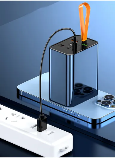 20000mAh 100W Slim Portable Super Fast Charging Power Bank Support Laptop Charging With 2 USB, 2 Type-C Ports, Digital Display &amp; lanyard PB3W100