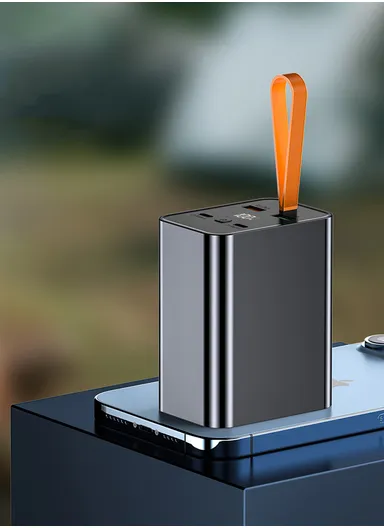 20000mAh 100W Slim Portable Super Fast Charging Power Bank Support Laptop Charging With 2 USB, 2 Type-C Ports, Digital Display &amp; lanyard PB3W100