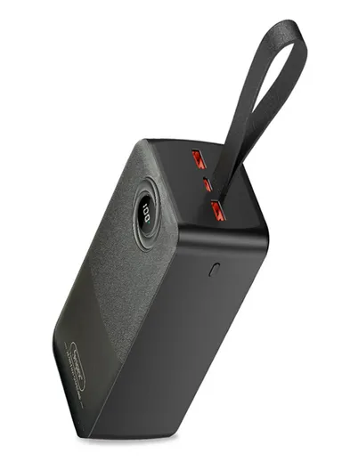 30000mAh 22.5W Slim Portable Fast Charging Power Bank 1 Type-C &amp; 3 USB Ports with Digital Display &amp; Leather Hanging Rope PB304