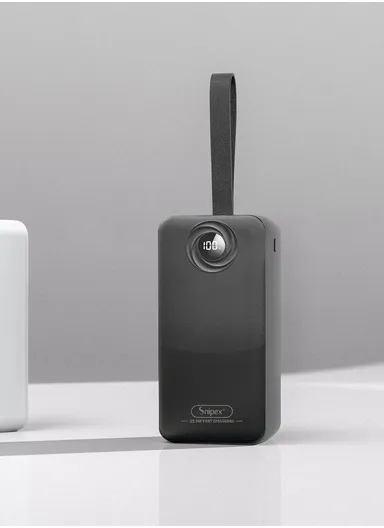 30000mAh 22.5W Slim Portable Fast Charging Power Bank 1 Type-C &amp; 3 USB Ports with Digital Display &amp; Leather Hanging Rope PB304