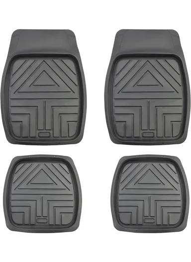 5-Pcs / Set Car Front+Rear Floor Mat, Anti-Slip Vehicle Interior Floor Mat, Washable Floor Mat - Black 