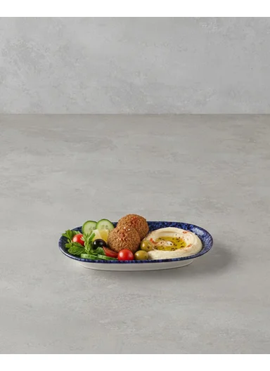 Larry Porcelain Boat Plate 29 cm Navy Blue