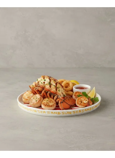 Jolly Lines Bone Porcelain Serving Plate 27 cm Red