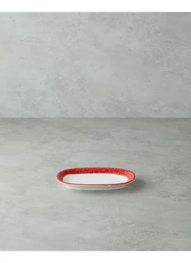 Larry Porcelain Boat Plate 29 cm Red