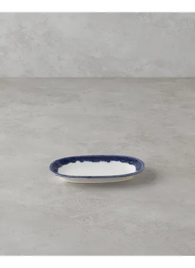 Larry Porcelain Boat Plate 24 cm Navy Blue