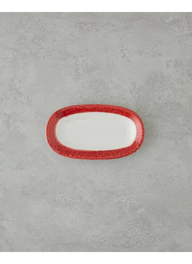 Larry Porcelain Boat Plate 24 cm Red