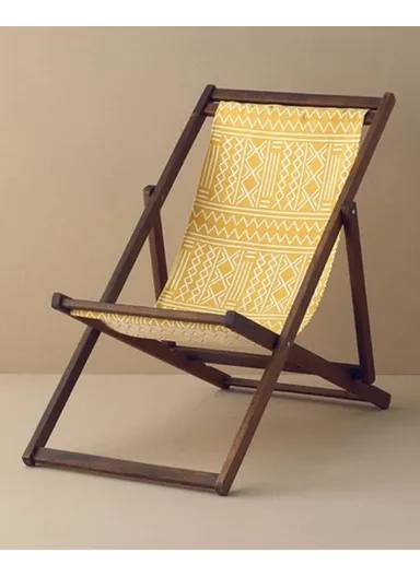Alessa Wooden Lounger 60x120 cm Yellow