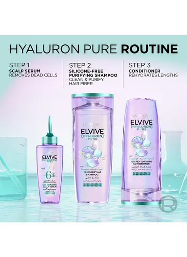 Elvive Hyaluron Pure 72h Rehydrating Conditioner for Oily Scalp &amp; Dehydrated Lengths -200ml
