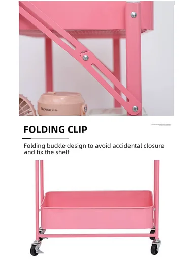 Wheeled Heavy-Duty Carbon Steel Trolley 75KG Capacity, Foldable &amp; Easy to Move - Black