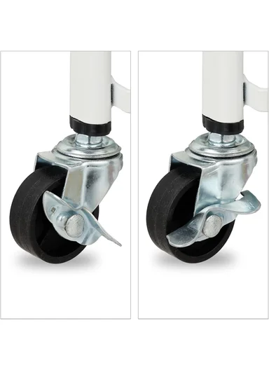 Wheeled Heavy-Duty Carbon Steel Trolley 75KG Capacity, Foldable &amp; Easy to Move - Black