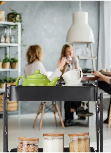 Wheeled Heavy-Duty Carbon Steel Trolley 75KG Capacity, Foldable &amp; Easy to Move - Black