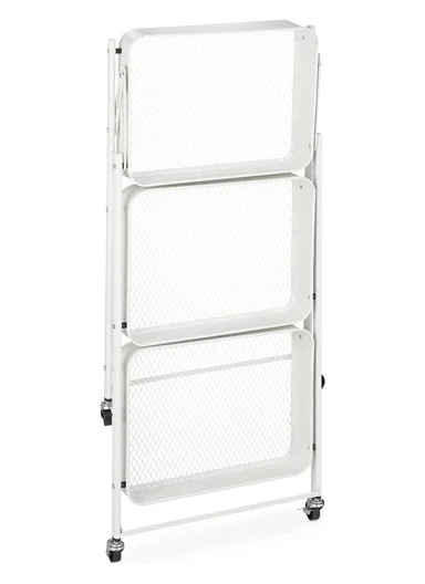 Wheeled Heavy-Duty Carbon Steel Trolley 75KG Capacity, Foldable &amp; Easy to Move - Black