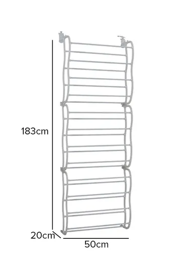 36 PAIR SHOES 12-Layer Over Door Hanging Shoe Holder Iron Shoe Storage Rack 8030 (D20 x W50 x H183)cm