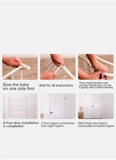 36 PAIR SHOES 12-Layer Over Door Hanging Shoe Holder Iron Shoe Storage Rack 8030 (D20 x W50 x H183)cm