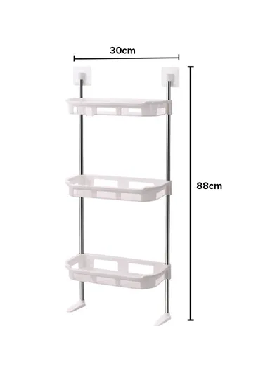 3-Layer Over-Toilet Storage Rack, Compact Design (W30 x D14 x H88)cm 8818 - White