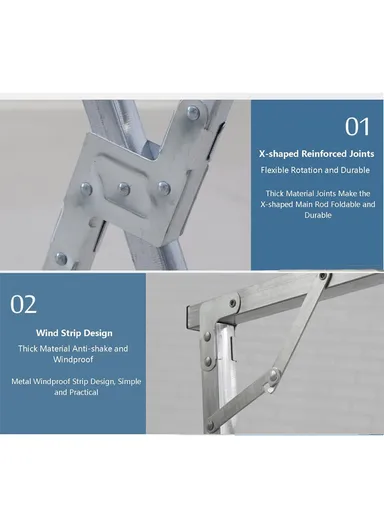 2-Bar Extendable X-Shape Clothes Airer (1.3M–2M) – Foldable Stainless Steel Drying Rack for Indoor &amp; Outdoor Use