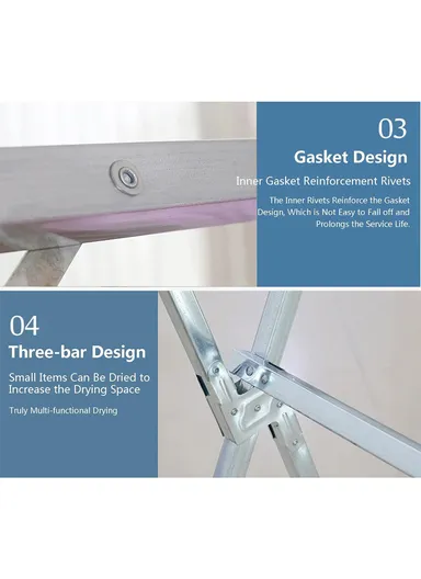 2-Bar Extendable X-Shape Clothes Airer (1.3M–2M) – Foldable Stainless Steel Drying Rack for Indoor &amp; Outdoor Use