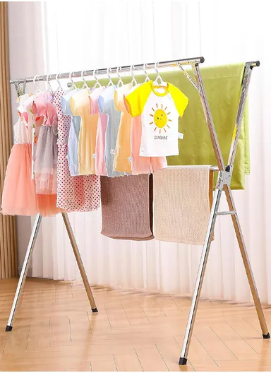 3-Bar Extendable X-Shape Clothes Airer (1.3M–2M) – Foldable Stainless Steel Drying Rack for Indoor &amp; Outdoor Use