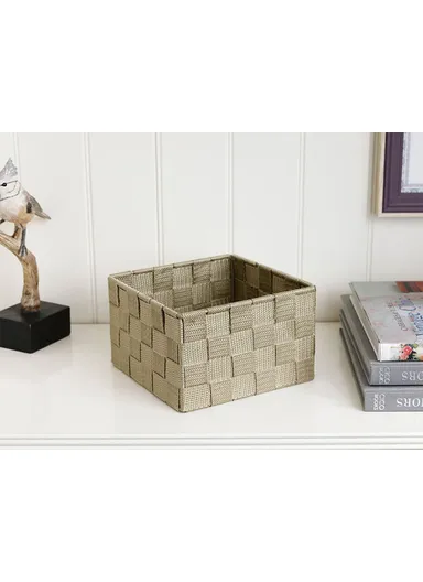 Shine Basket 17x17x10.5 cm Dark Beige