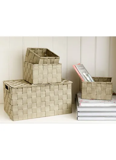 Shine Basket 17x17x10.5 cm Dark Beige