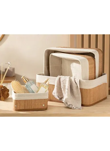 Gina Bamboo Basket 20x15x10 cm Light Brown