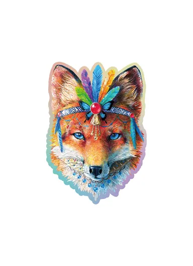 Wooden Double-Sided Puzzle, 150 Unique Pieces for Engaging Challenges, Medium- Mystic Fox 