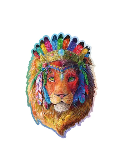 Wooden Double-Sided Puzzle, 250 Unique Pieces for Endless Fun, Large - Mystic Lion