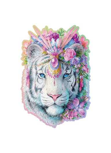 Wooden Double-Sided Puzzle, 250 Unique Pieces for Endless Fun, Large - Mystic Tiger